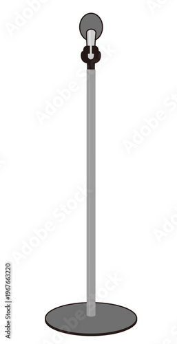 聴衆、観客側から見たスタンドマイクのベクターイラスト
