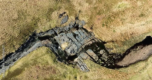 Top down shot of rocky river