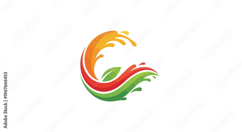 Fototapeta premium Colorful swirling wave logo design.