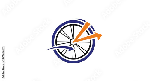 Clock Wheel with Orange Hands.