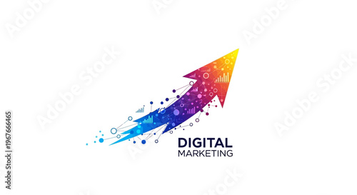 Digital marketing colorful arrow logo.