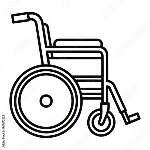 Simple wheelchair icon - mobility assistance symbol