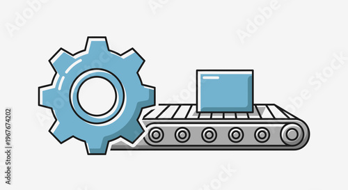 Industrial robot arm with gear.