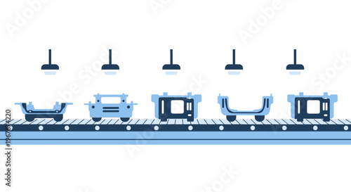 Industrial robotic assembly line machines.