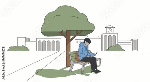Man sitting on a bench outdoors.