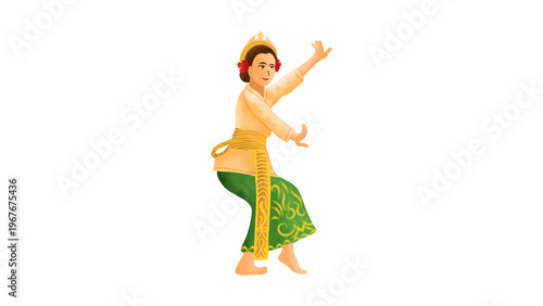 Beautiful Balinese dancer woman in traditional costume