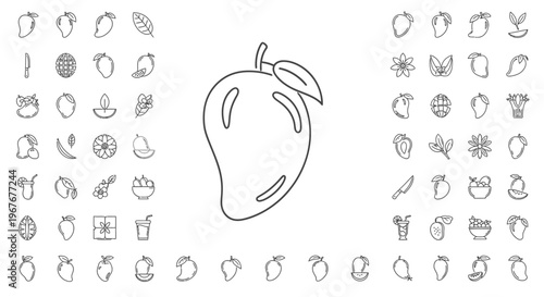 Fresh Fruit Icon Illustration Design.