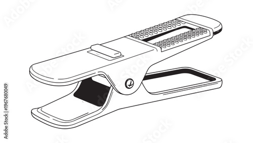 Close-up of a Stapler with Metal and Plastic Components for Office Use.