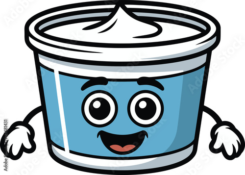 Cute cartoon a illustrator vector sour cream