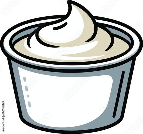 Cute cartoon a illustrator vector sour cream