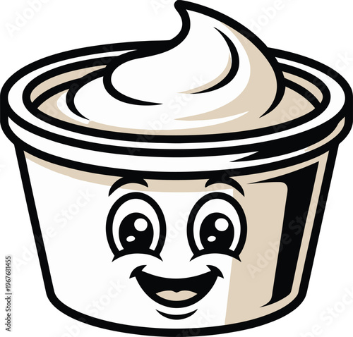 Cute cartoon a illustrator vector sour cream
