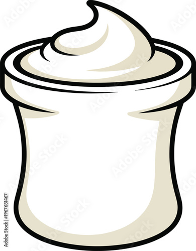 Cute cartoon a illustrator vector sour cream
