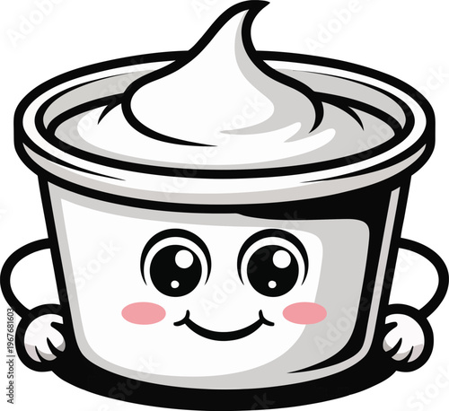 Cute cartoon a illustrator vector sour cream