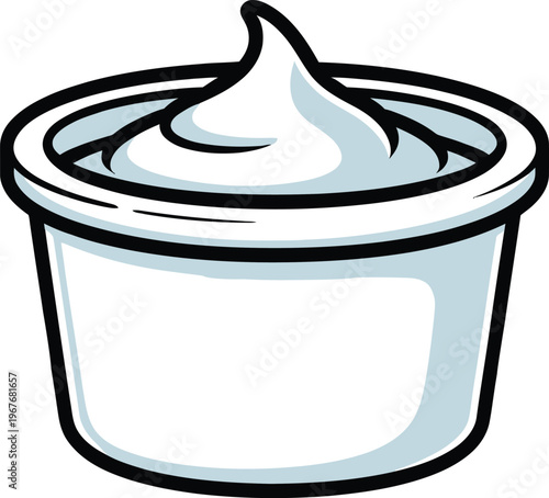 Cute cartoon a illustrator vector sour cream