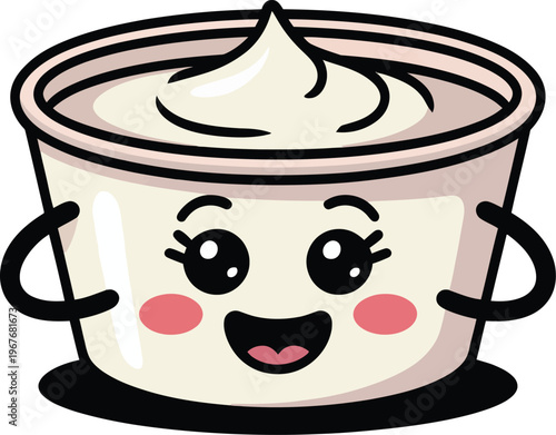 Cute cartoon a illustrator vector sour cream