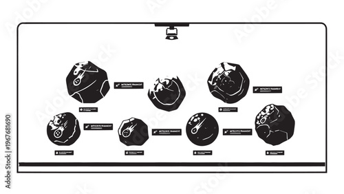 Detailed illustration of the solar system showing planets and their orbits around the Sun.