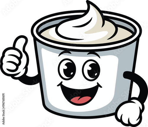 Cute cartoon a illustrator vector sour cream
