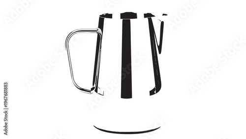 Assorted kitchen utensils including a spatula, tongs, and a ladle arranged on a white surface.