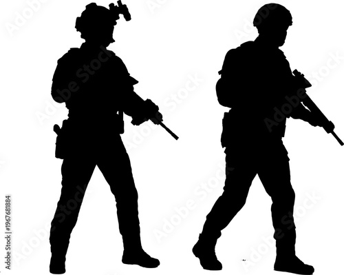 silhouette of a soldier army and special forces military