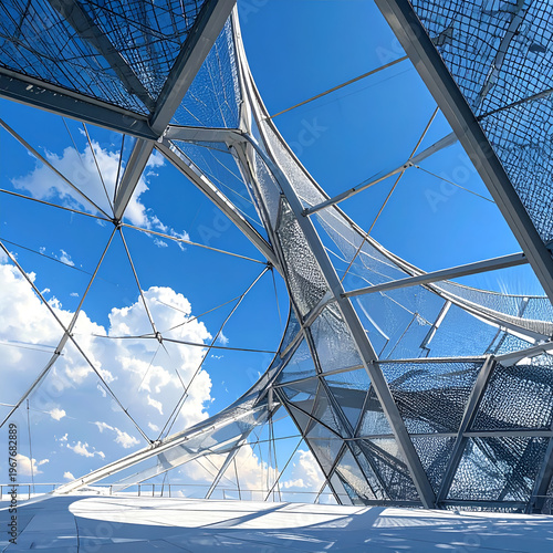 Futuristic Architecture and Blue Sky - A Modern Design Marvel.