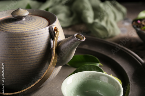 Set for tea ceremony with t...