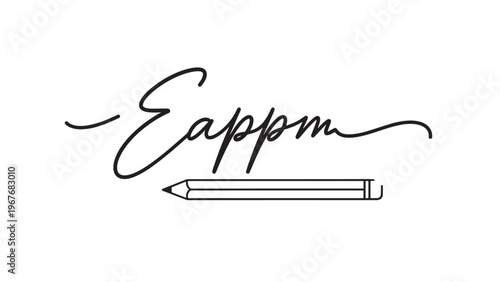 Elegant Handwritten Signature with a Pen Illustration.