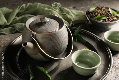 Set for tea ceremony with t...