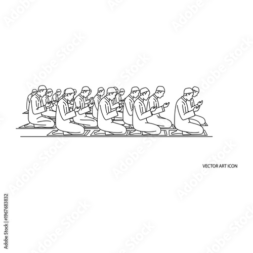 People sitting in rows outline icon illustration