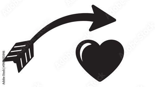 Creative Illustration of Love and Heart with Arrow Symbol.