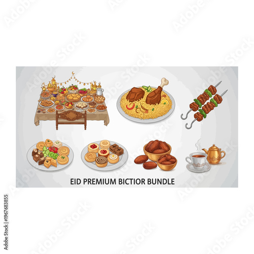 Premium traditional middle eastern feast food set