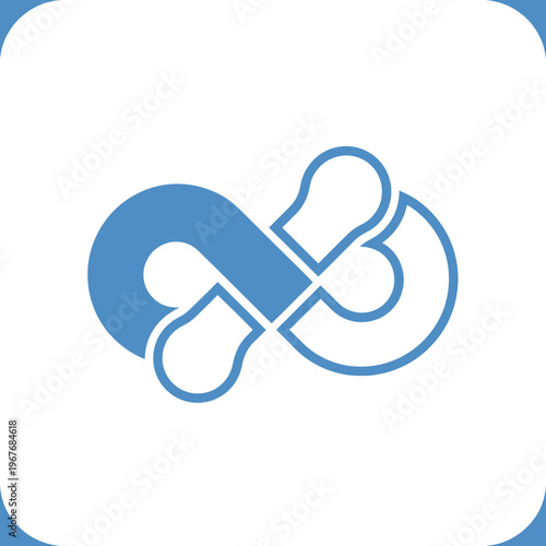 Blue infinity symbol logo design.