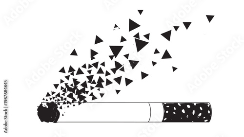 Close-up of a burning cigarette with smoke rising into the air.