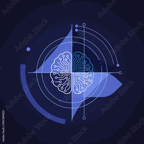 Brain Illustration with Target Crosshairs.