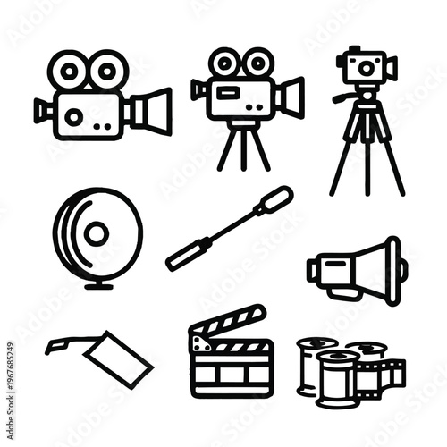 Film and television production icons and equipment