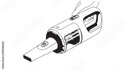 Compact handheld vacuum cleaner with ergonomic design and powerful suction for home cleaning.