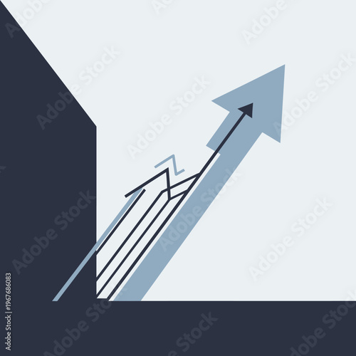 Business Growth Success Progress Chart.