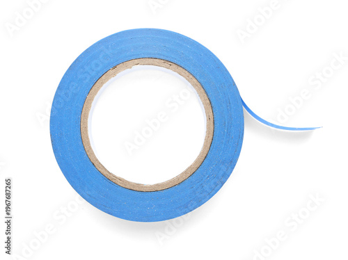 Adhesive tape roll on white...