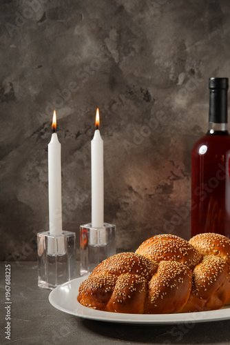 Traditional challah bread w...