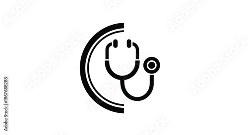 Professional medical stethoscope vector illustration graphic symbolizing healthcare, diagnostic tools, and essential medical services for hospital, clinic, and general wellness design concepts.