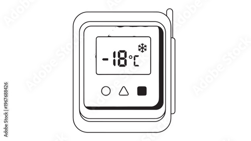Digital Thermostat Display Showing -18 Degrees Celsius for Temperature Control.