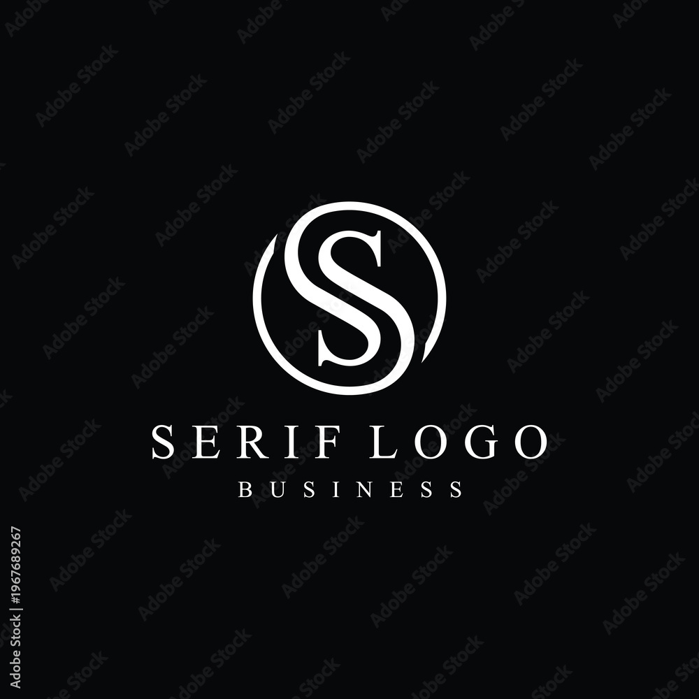 Fototapeta premium Initial Letter S Serif Font Circular for Elegant Luxury logo design
