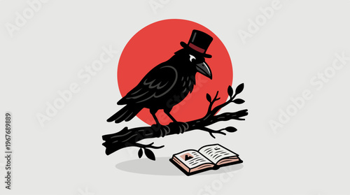 Black Crow Wearing Top Hat.