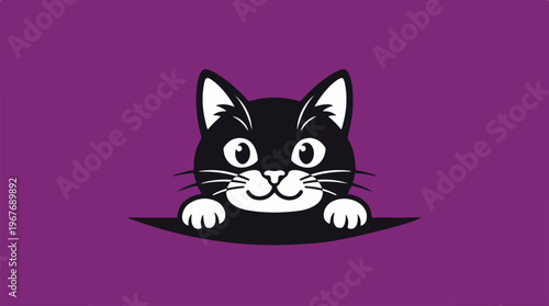 Black Cat Peeking Out.