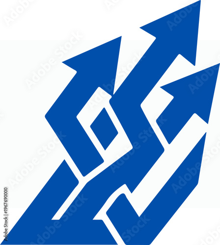 Blue Arrows Going Upward Fast.