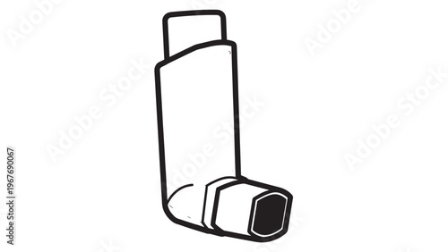 Simple Line Drawing of a Lip Balm Tube on White Background.