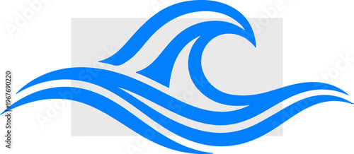 Blue Wave Icon Ocean Graphic.