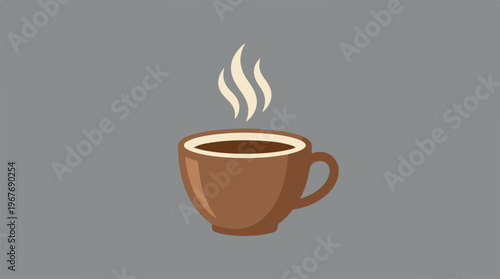 Brown Coffee Cup With Steam.