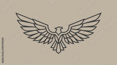Brown Eagle Bird Icon Graphic.