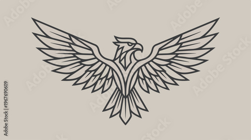 Detailed Eagle Illustration Drawing.