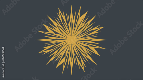 Golden Sunburst Design Element.